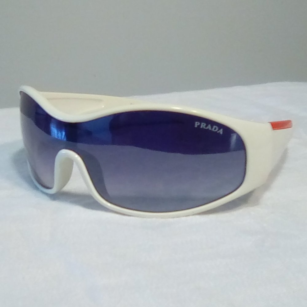 Prada women white Linea Rossa sunglasses